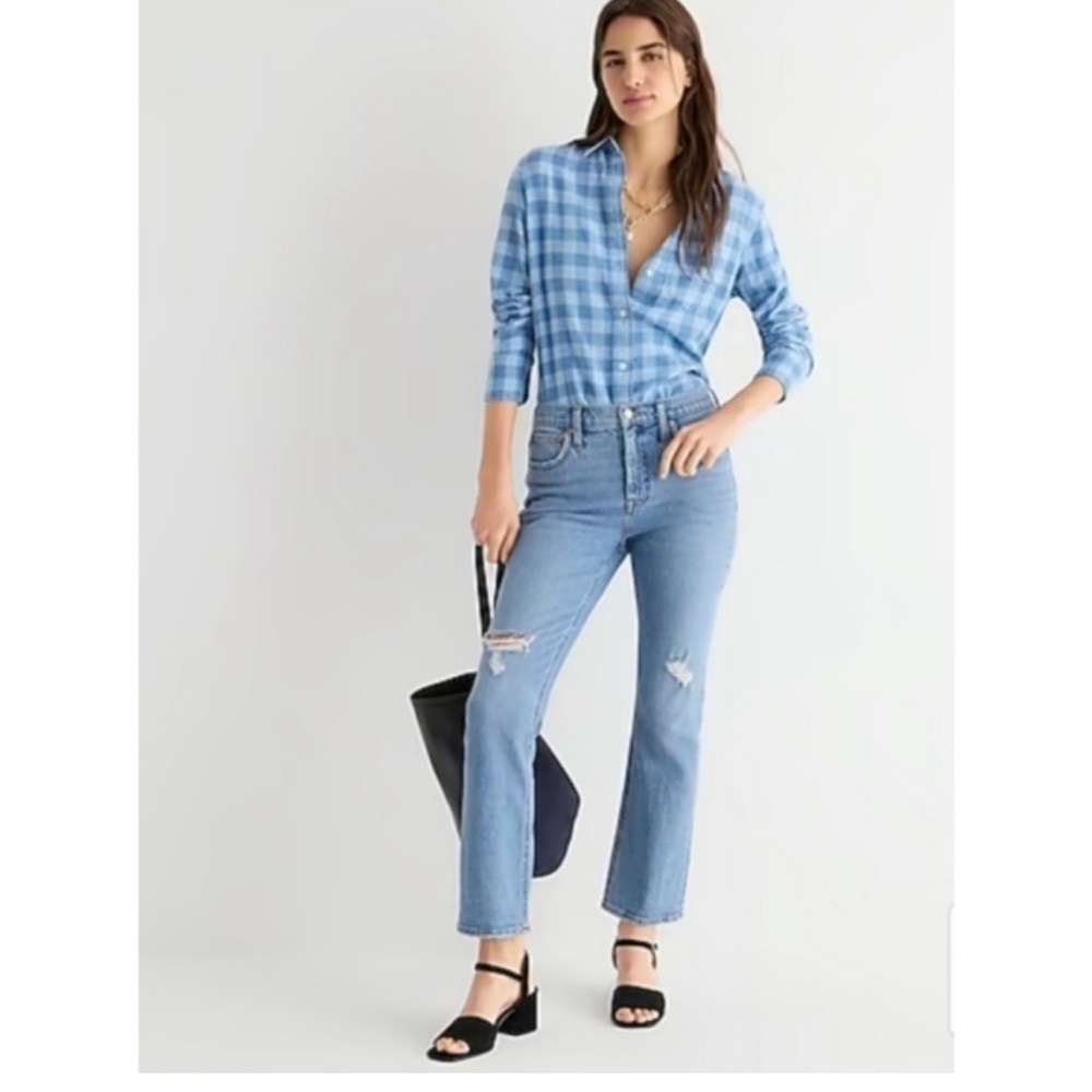 J. Crew 9'' demi-boot crop jean in Rocky Shore wash